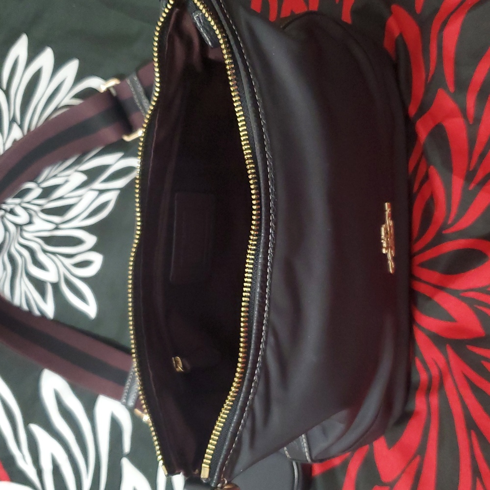 Coach Ellis Black Nylon & Leather Shoulder Crossbody Bag - Picture 7 of 10